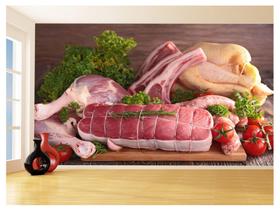 Papel De Parede 3D Alimentos Carnes Embutidos 3,5M Al490