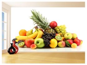 Papel De Parede 3D Alimentos Frutas Coloridas 3,5M Al412
