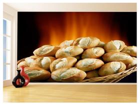 Papel De Parede 3D Alimentos Pão Pães Padaria 3,5M Al245 - Você Decora
