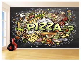 Papel De Parede 3D Alimentos Pizza Receita Sabor 3,5M Al453