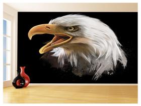 Papel De Parede 3D Animais Ave Aguia Rosto Olho 3,5M Anm286 Papel De Parede 3D Animais Ave Aguia Rosto Olho 3,5M Anm286