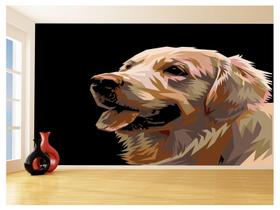 Papel De Parede 3D Animais Cachorro Golden Arte 3,5M Anm369