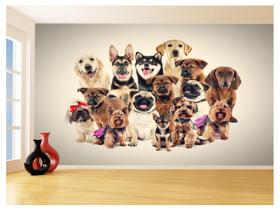 Papel De Parede 3D Animais Cão Gato Petshop 3,5M Anm416