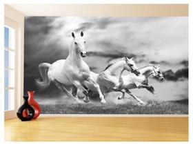 Papel De Parede 3D Animais Cavalos Correndo Céu 3,5M Anm300 - Você Decora