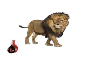 Papel De Parede 3D Animais Leão Andando Preto 3,5M Anm479