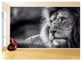 Papel De Parede 3D Animais Leão Rosto Rei Olhar 3,5M Anm443