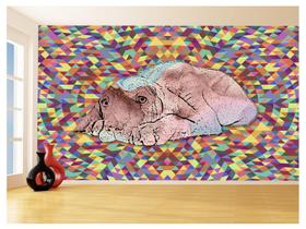 Papel De Parede 3D Animais Pop Art Cachorro Pet 3,5M Pxa209