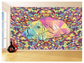 Papel De Parede 3D Animais Pop Art Cachorro Pet 3,5M Pxa211