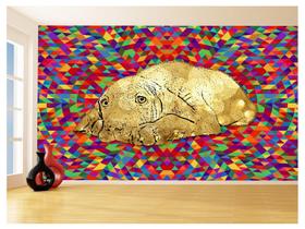 Papel De Parede 3D Animais Pop Art Cachorro Pet 3,5M Pxa215