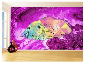 Papel De Parede 3D Animais Pop Art Cachorro Pet 3,5M Pxa221