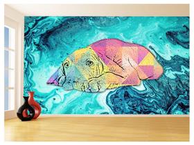 Papel De Parede 3D Animais Pop Art Cachorro Pet 3,5M Pxa222