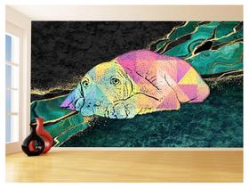 Papel De Parede 3D Animais Pop Art Cachorro Pet 3,5M Pxa225