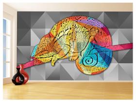 Papel De Parede 3D Animais Pop Art Camaleão Pet 3,5M Pxa23 - Você Decora