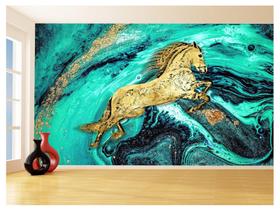 Papel De Parede 3D Animais Pop Art Cavalo Cores 3,5M Pxa304