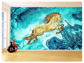 Papel De Parede 3D Animais Pop Art Cavalo Cores 3,5M Pxa308