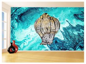 Papel De Parede 3D Animais Pop Art Rinoceronte 3,5M Pxa481