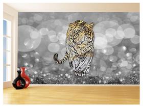 Papel De Parede 3D Animais Pop Art Tigre Felino 3,5M Pxa151