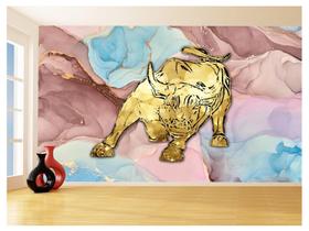 Papel De Parede 3D Animais Pop Art Touro Bull 3,5M Pxa174