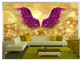 Papel De Parede 3D Arte Asas Selfie Insta Cores 3,5M Tra205