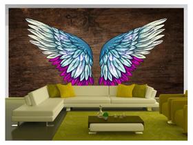 Papel De Parede 3D Arte Asas Selfie Insta Cores 3,5M Tra233