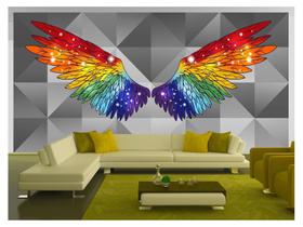 Papel De Parede 3D Arte Asas Selfie Insta Cores 3,5M Tra258