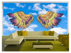 Papel De Parede 3D Arte Asas Selfie Insta Cores 3,5M Tra340