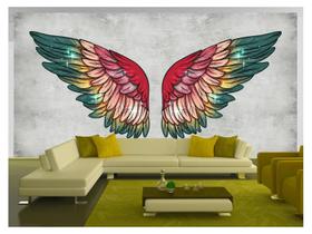 Papel De Parede 3D Arte Asas Selfie Insta Cores 3,5M Tra386
