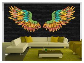 Papel De Parede 3D Arte Asas Selfie Insta Cores 3,5M Tra438