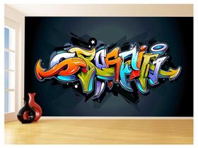 Papel De Parede 3D Arte Graffiti Mural Grafite 3,5M Tra103