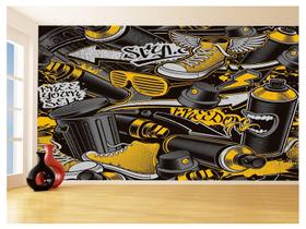 Papel De Parede 3D Arte Graffiti Mural Grafite 3,5M Tra78