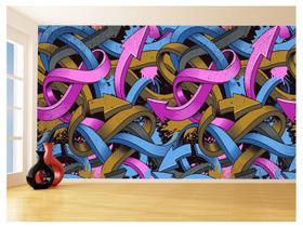 Papel De Parede 3D Arte Graffiti Mural Setas Cor 3,5M Tra74 Papel De Parede 3D Arte Graffiti Mural Setas Cor 3,5M Tra74