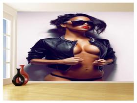 Papel De Parede 3D Arte Mulher Sexy Lingerie 3,5M Tra151 - Você Decora