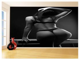 Papel De Parede 3D Arte Mulher Sexy Lingerie 3,5M Tra164