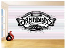 Papel De Parede 3D Barbearia Barber Shop Logo 3,5M Brb12