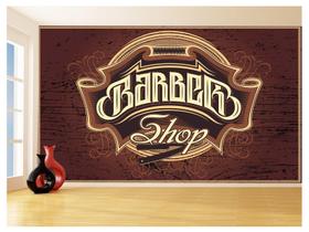 Papel De Parede 3D Barbearia Barber Shop Logo 3,5M Brb13