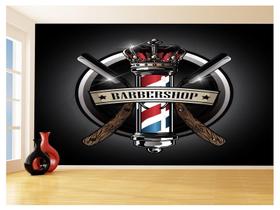 Papel De Parede 3D Barbearia Barber Shop Logo 3,5M Brb20