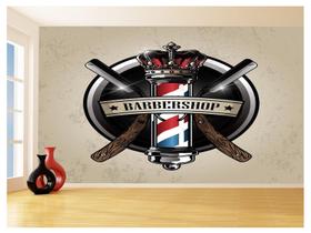 Papel De Parede 3D Barbearia Barber Shop Logo 3,5M Brb26