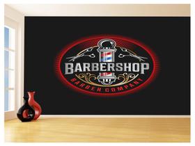 Papel De Parede 3D Barbearia Barber Shop Logo 3,5M Brb35