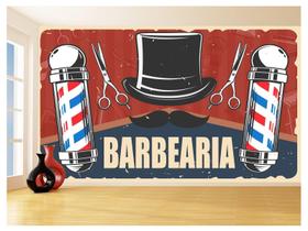 Papel De Parede 3D Barbearia Barber Shop Logo 3,5M Brb37