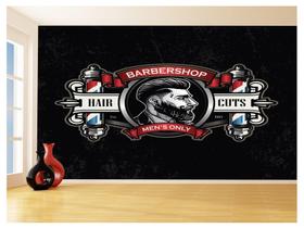 Papel De Parede 3D Barbearia Barber Shop Logo 3,5M Brb41