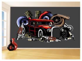 Papel De Parede 3D Carro Antigo Hot Rod Cultura 3,5M Cxr110