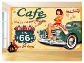 Papel De Parede 3D Carro Antigo Hot Rod Pin Up 3,5M Cxr83