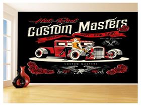 Papel De Parede 3D Carro Antigo Hot Rod Pin Up 3,5M Cxr96