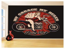 Papel De Parede 3D Carro Antigo Moto Hot Pin Up 3,5M Cxr106