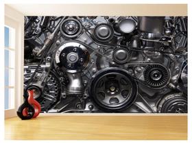 Papel De Parede 3D Carro Antigo Motor V8 Mural 3,5M Cxr78