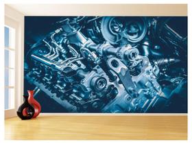 Papel De Parede 3D Carro Antigo Motor V8 Mural 3,5M Cxr88