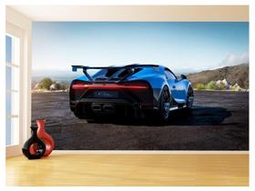 Papel De Parede 3D Carro Bugatti Chiron Pista 3,5M Car15