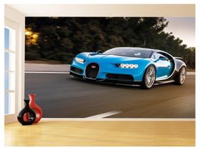 Papel De Parede 3D Carro Bugatti Chiron Pista 3,5M Car20