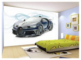 Papel De Parede 3D Carro Bugatti Chiron Pista 3,5M Car24