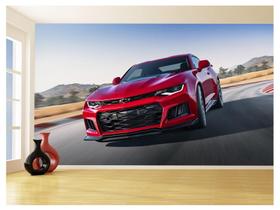 Papel De Parede 3D Carro Camaro Chevy Vermelho 3,5M Car53